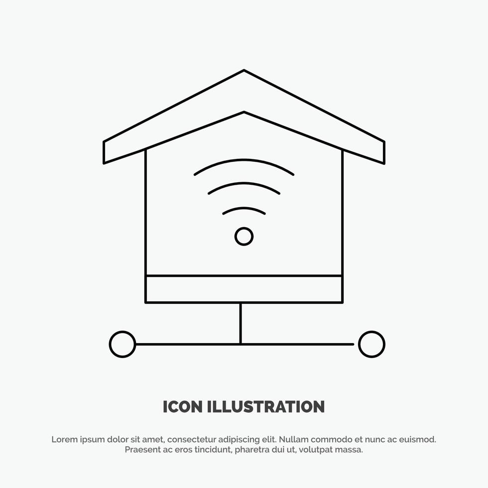 Security Internet Signal Line Icon Vector