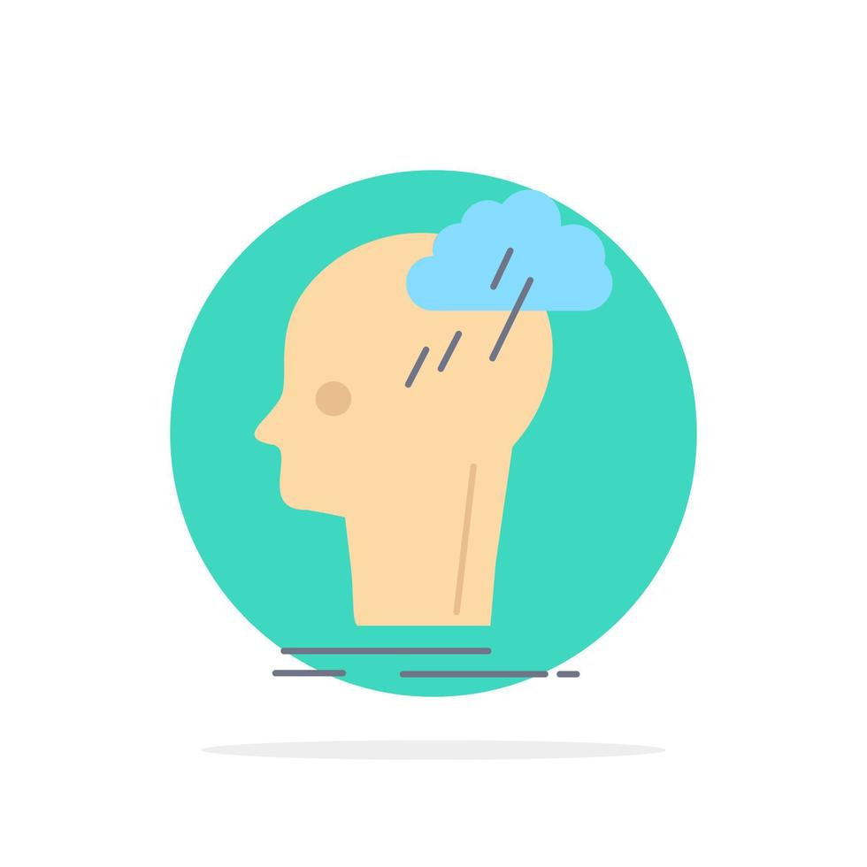 Brainstorm creative head idea thinking Flat Color Icon Vector