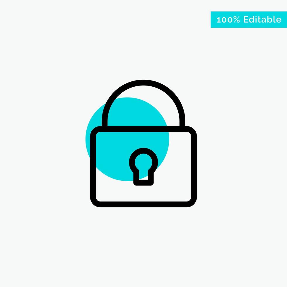 Lock Security Locked Login turquoise highlight circle point Vector icon