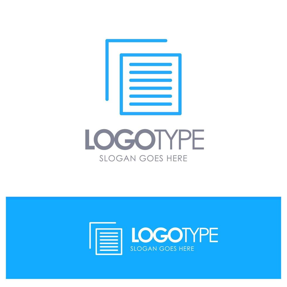 Document File User Interface Blue Outline Logo Place for Tagline vector