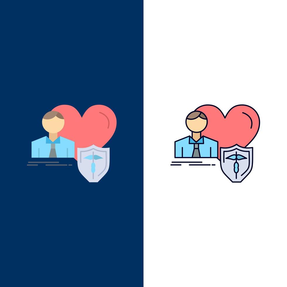 insurance family home protect heart Flat Color Icon Vector