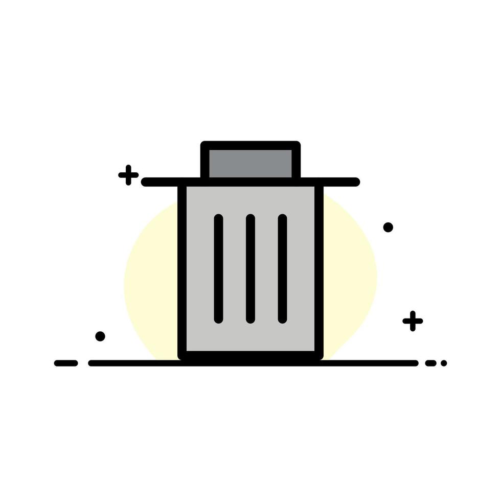Delete Interface Trash User  Business Flat Line Filled Icon Vector Banner Template