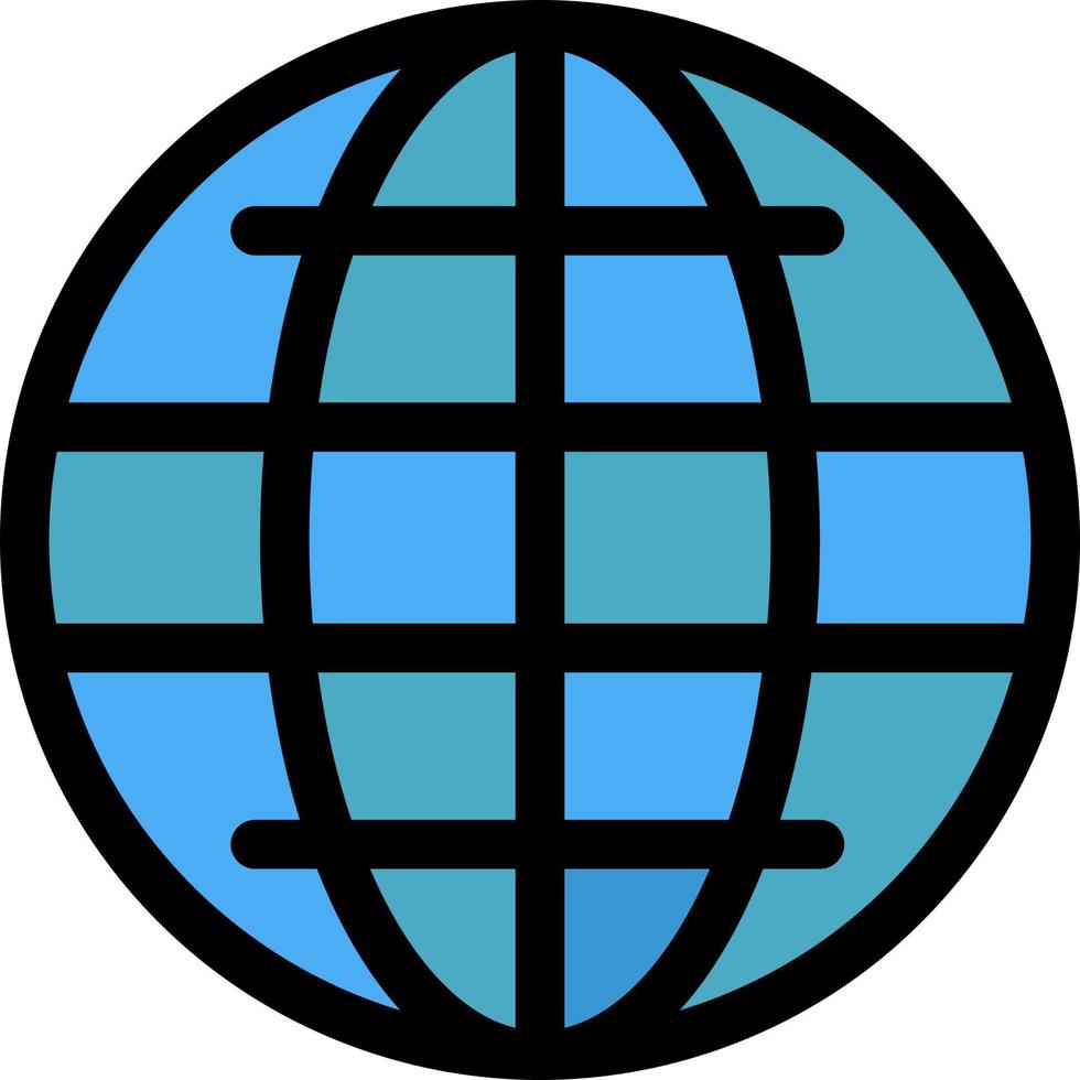 World Globe Internet Security  Flat Color Icon Vector icon banner Template