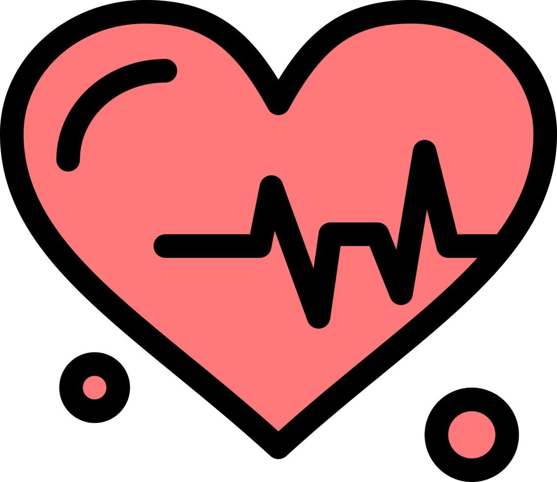 Heart Beat Science  Flat Color Icon Vector icon banner Template