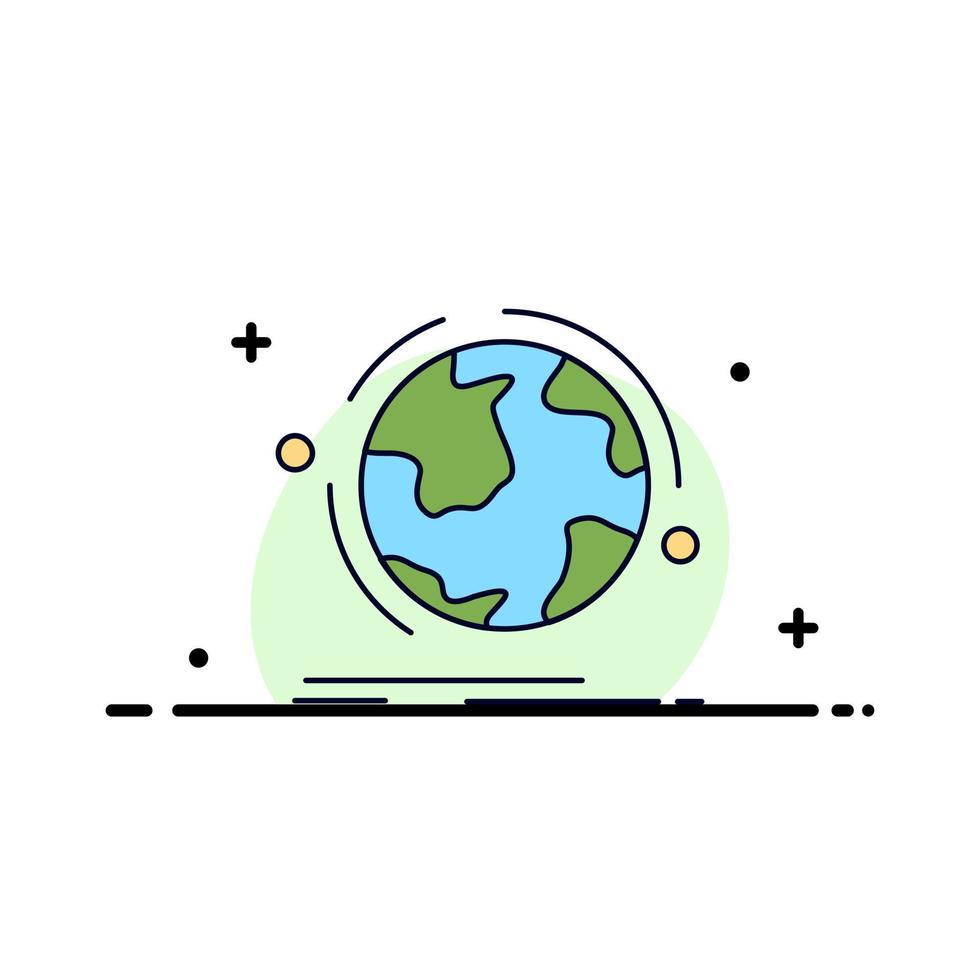 globe world discover connection network Flat Color Icon Vector