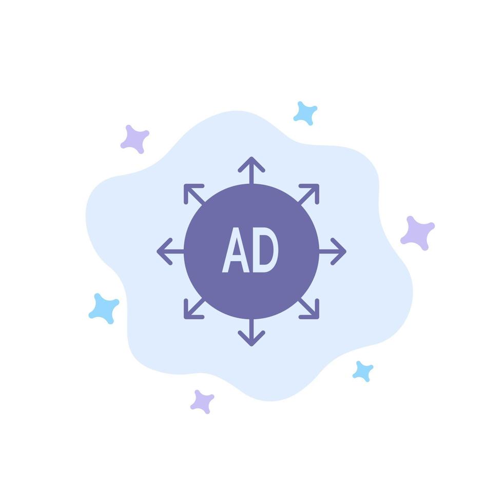 Advertising Submission Advertising Submission Ad Blue Icon on Abstract Cloud Background vector