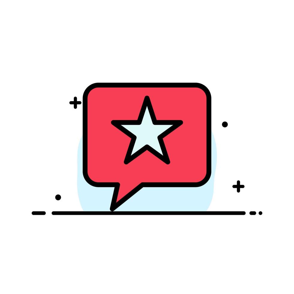 chat favorito mensaje estrella negocio línea plana lleno icono vector banner plantilla