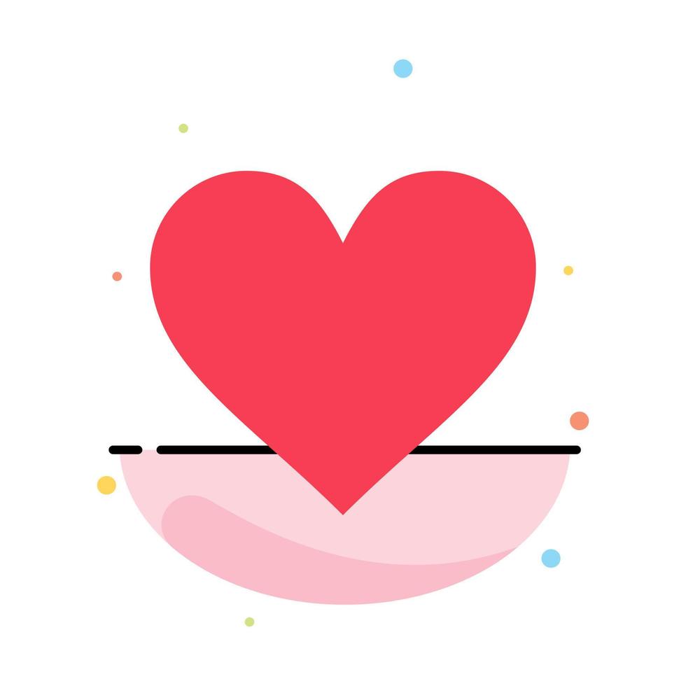 Love Heart Sign Wedding Abstract Flat Color Icon Template vector