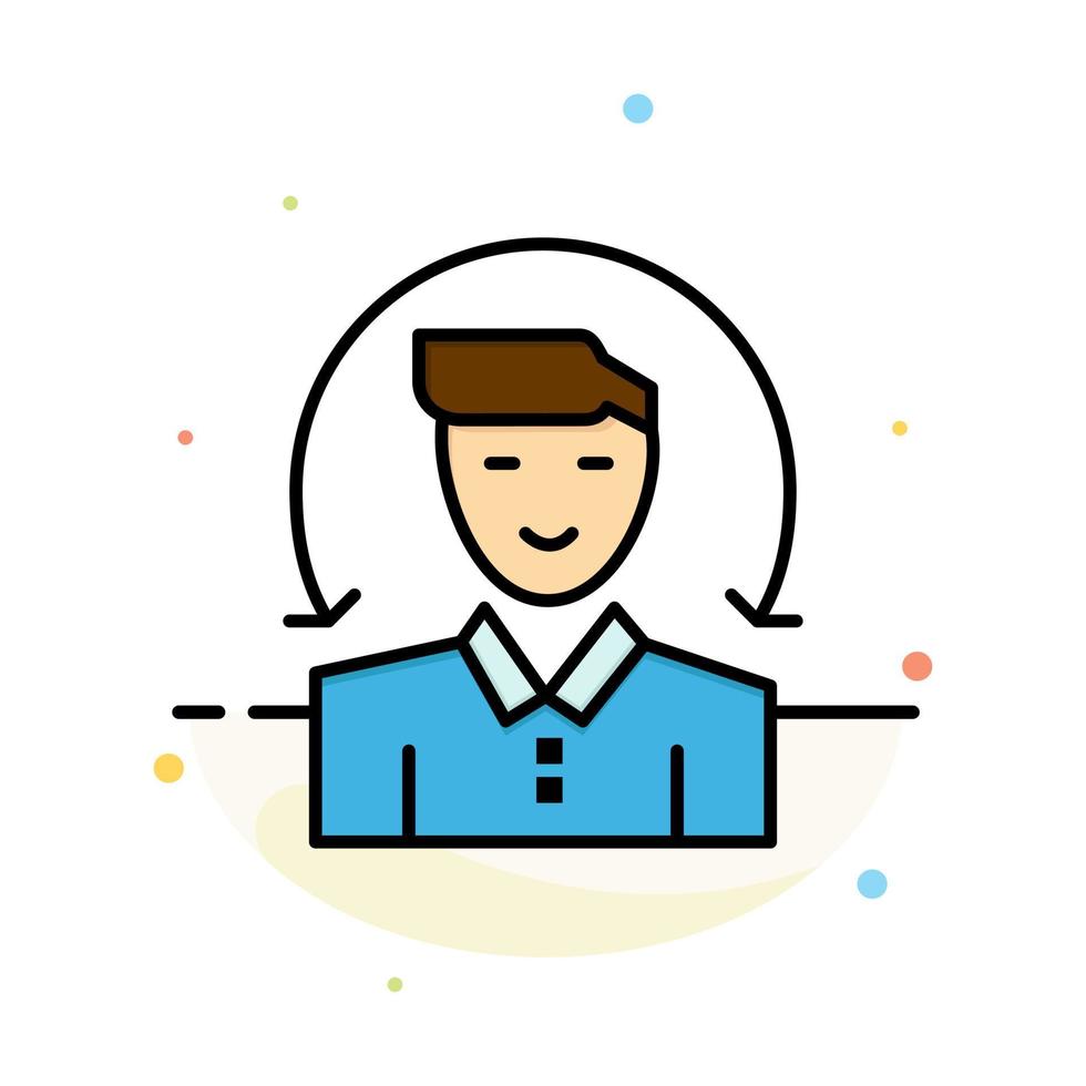 plantilla de icono de color plano abstracto de servicios de cliente masculino de usuario vector