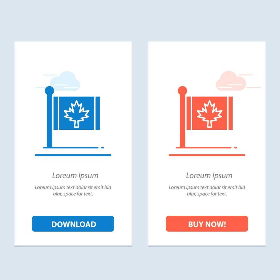 Flag Autumn Canada Leaf Maple  Blue and Red Download and Buy Now web Widget Card Template vector