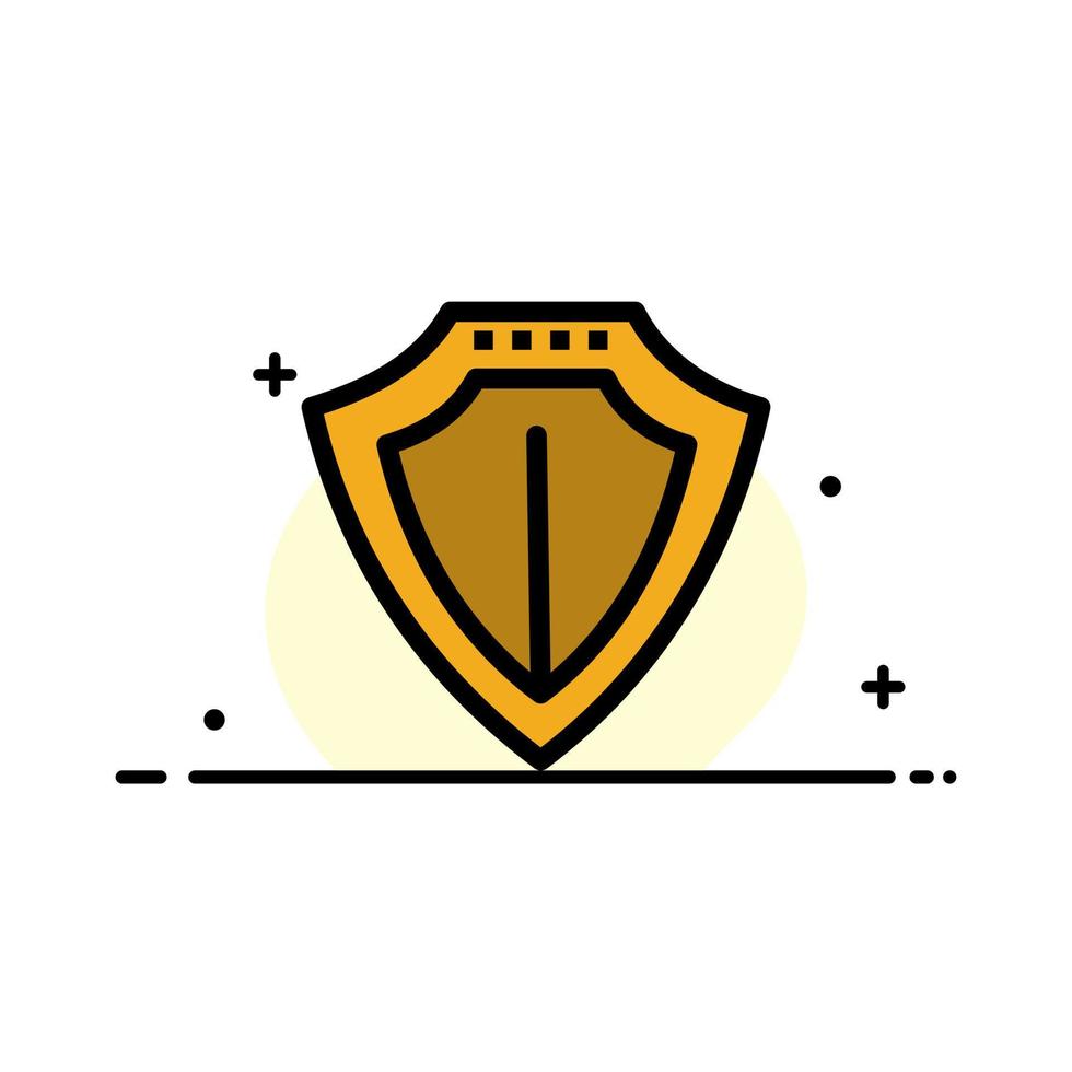 Shield Protection Locked Protect  Business Flat Line Filled Icon Vector Banner Template