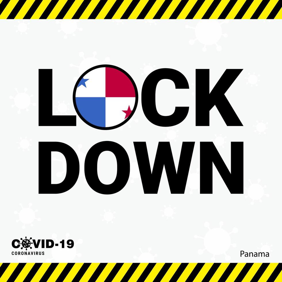 Coronavirus Panama Lock DOwn Typography with country flag Coronavirus pandemic Lock Down Design vector