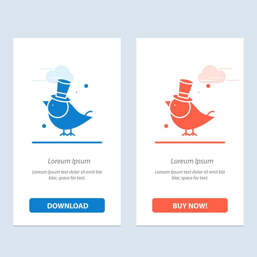 Bird Fly Pet Sparrow  Blue and Red Download and Buy Now web Widget Card Template vector