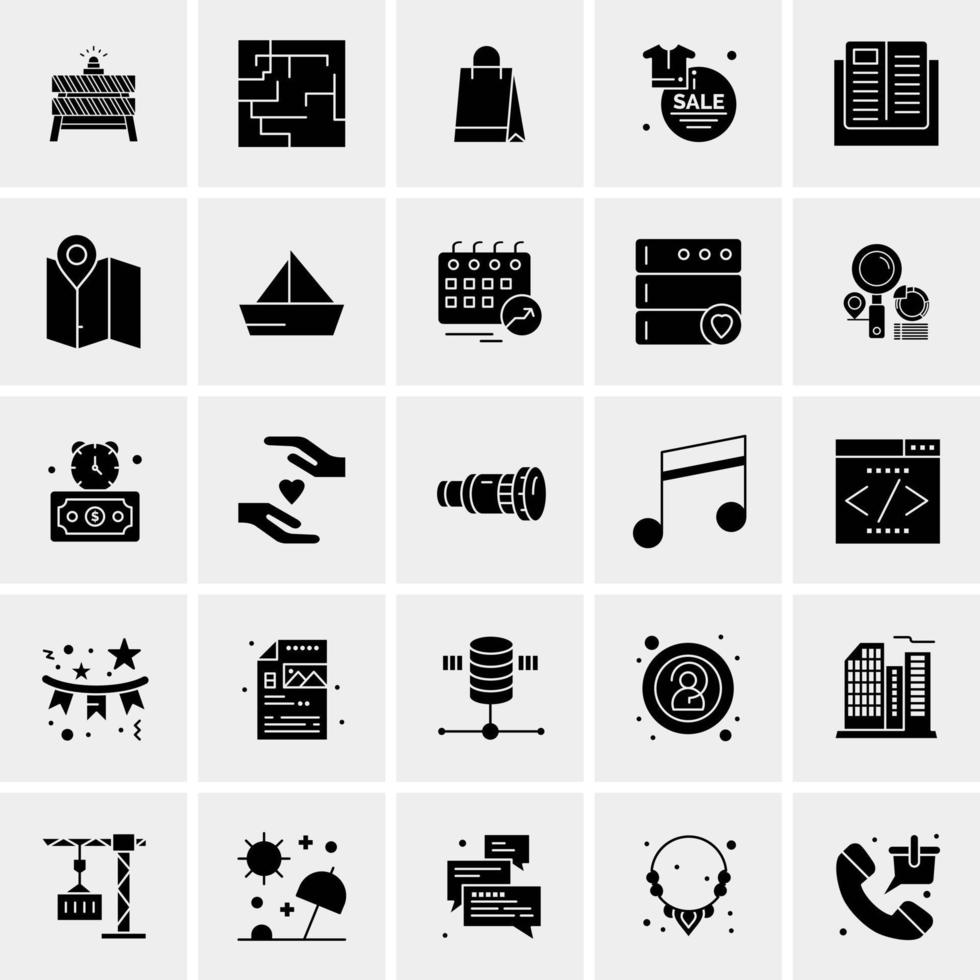 25 iconos de negocios universales vector ilustración de icono creativo para usar en proyectos relacionados con la web y dispositivos móviles