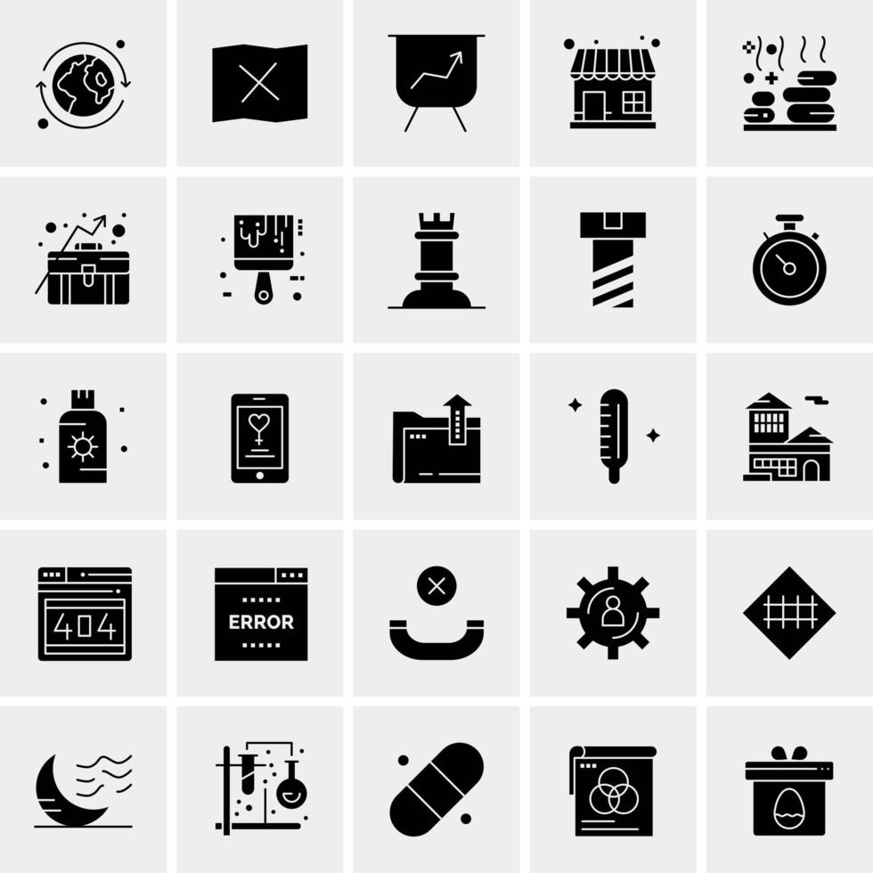 25 iconos de negocios universales vector ilustración de icono creativo para usar en proyectos relacionados con la web y dispositivos móviles