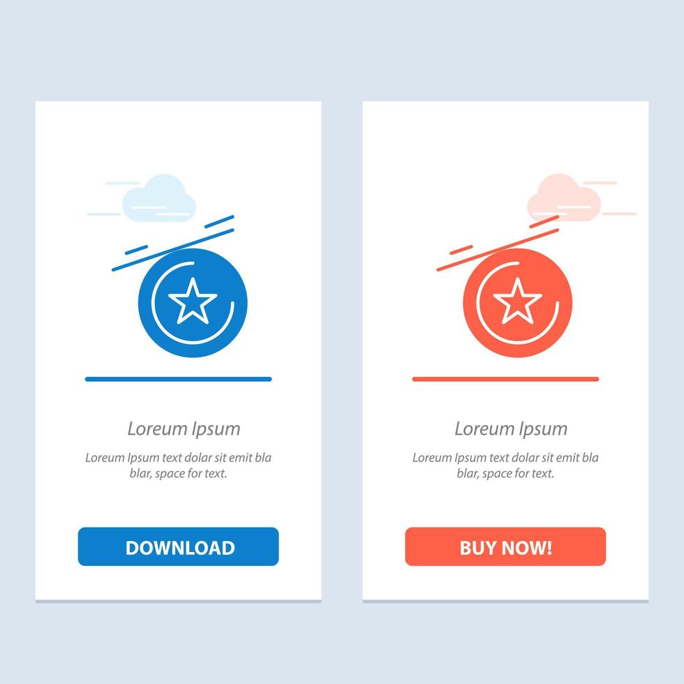 Star Medal  Blue and Red Download and Buy Now web Widget Card Template vector