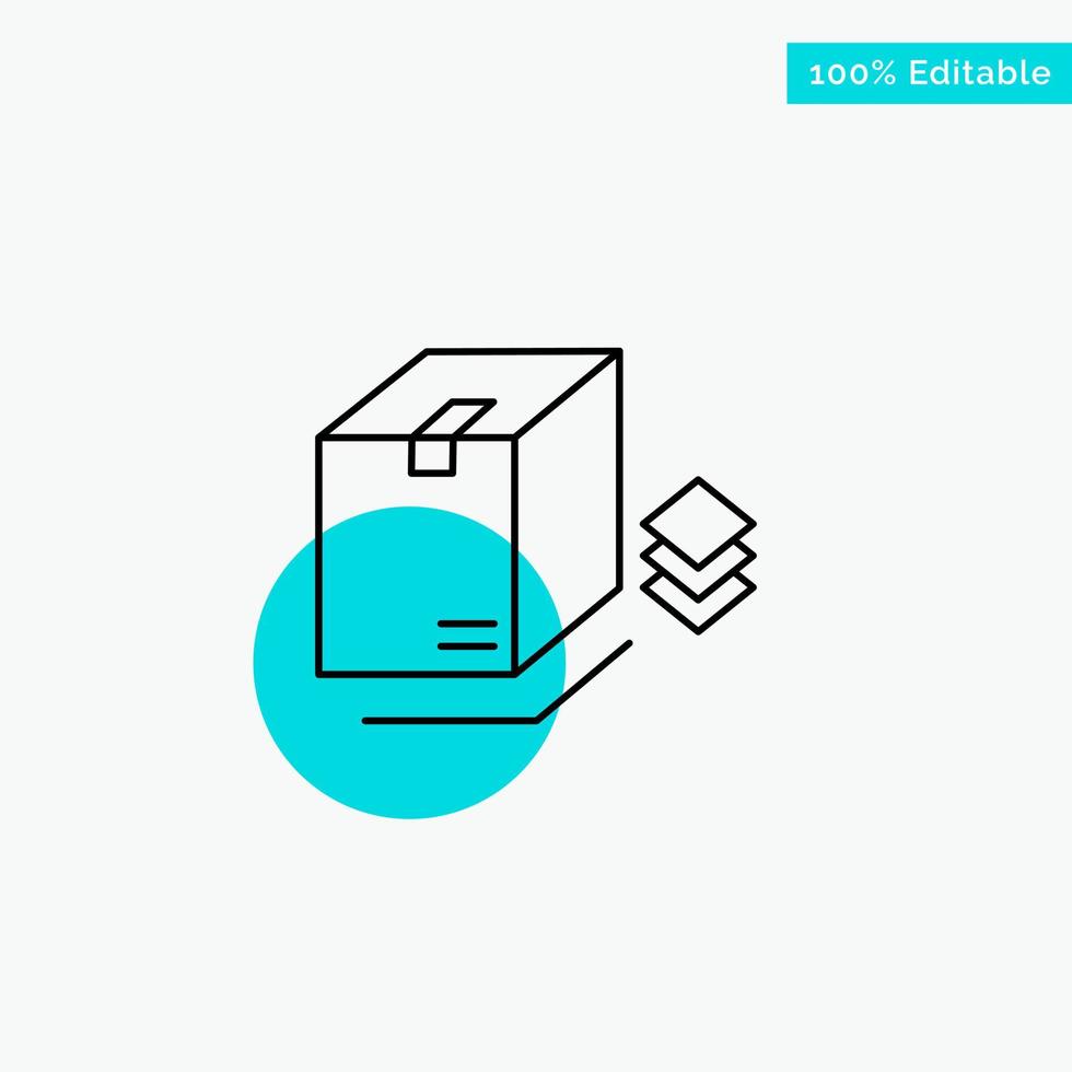 Box Surprise Packing Bundle turquoise highlight circle point Vector icon
