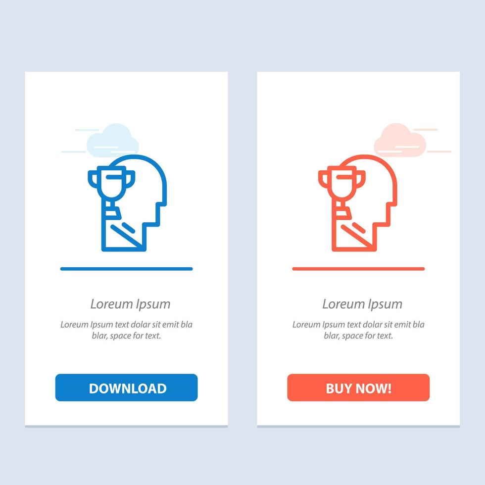 Mind Brian Award Head  Blue and Red Download and Buy Now web Widget Card Template vector