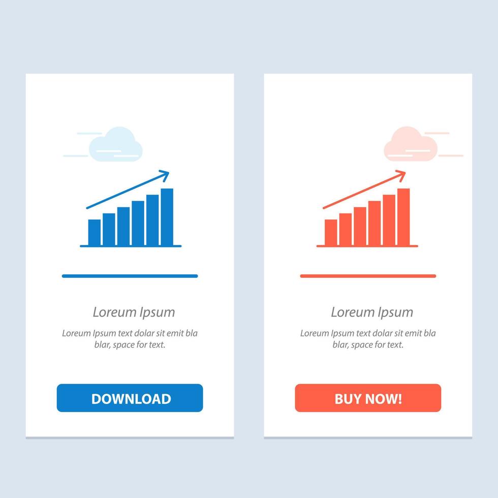 Analysis Chart Analytics Business Graph Market Statistics  Blue and Red Download and Buy Now web Widget Card Template vector