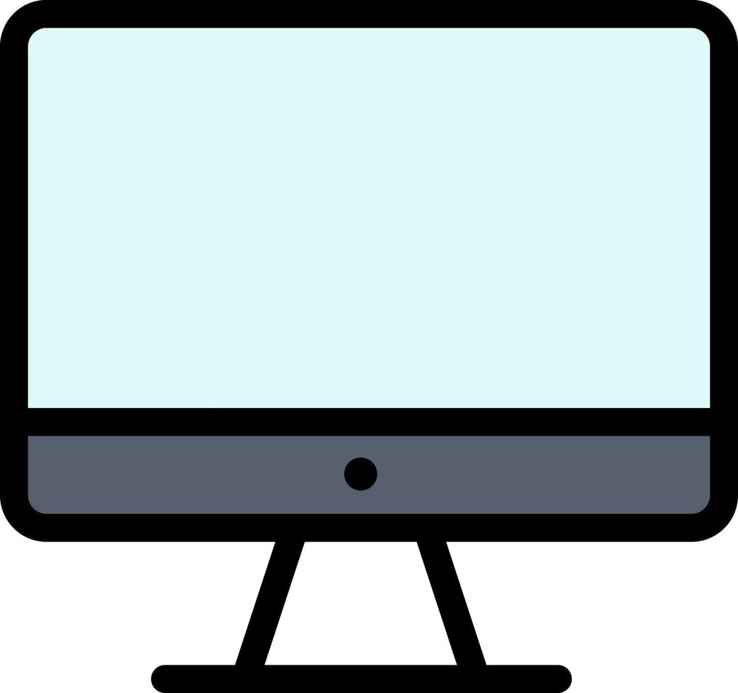 Computer Monitor Screen Hardware  Flat Color Icon Vector icon banner Template