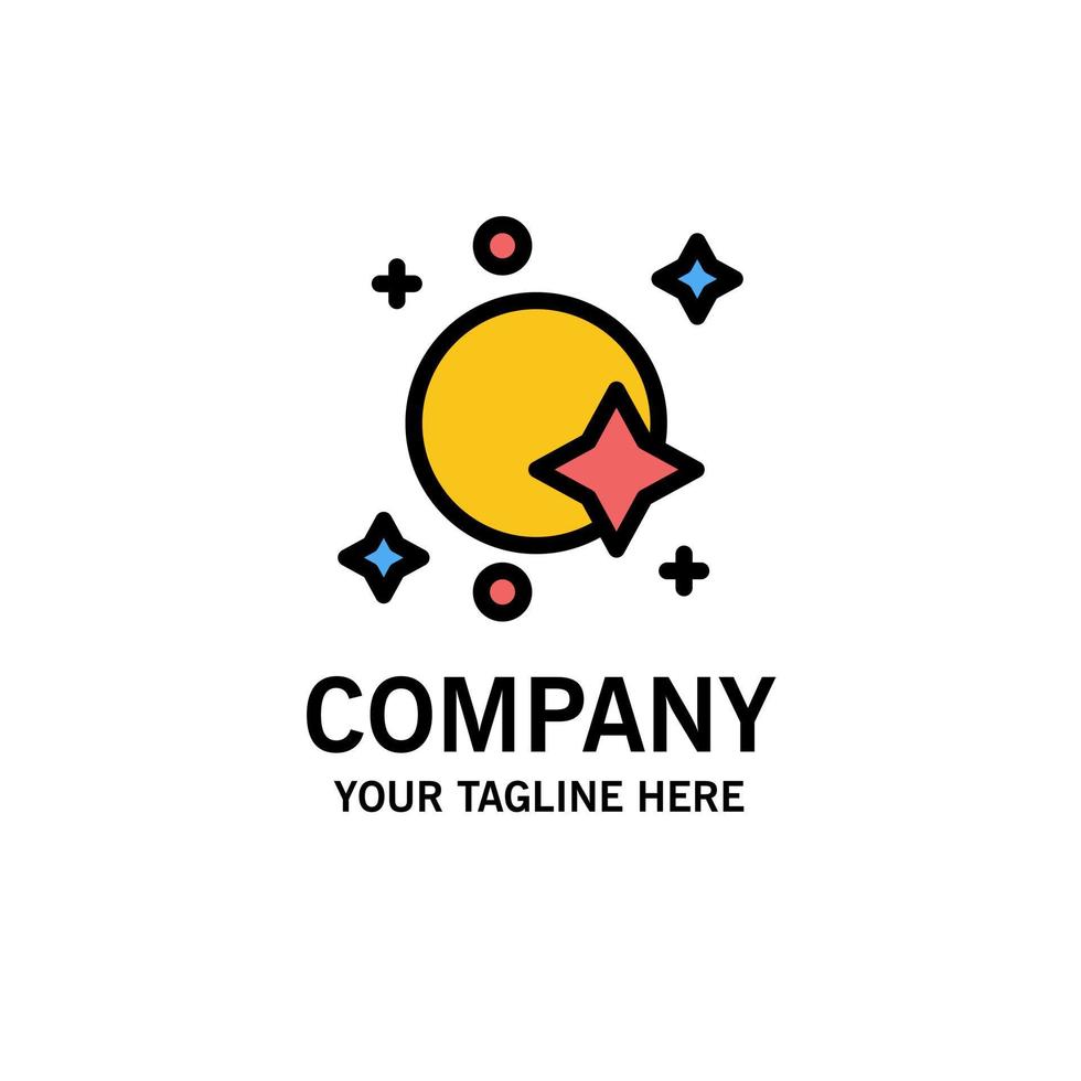 Astronomy Galaxy Satellite Space Spaceship Business Logo Template Flat Color vector
