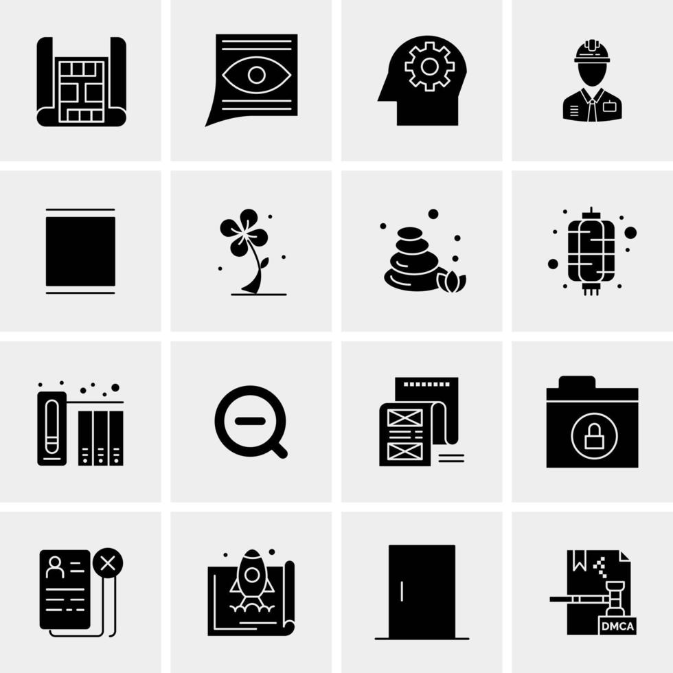 16 iconos de negocios universales vector ilustración de icono creativo para usar en proyectos relacionados con la web y dispositivos móviles