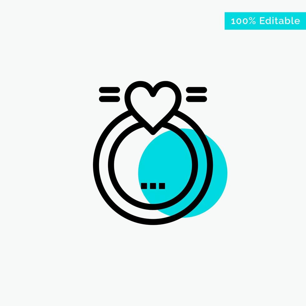 Ring Marriage Love Wedding turquoise highlight circle point Vector icon