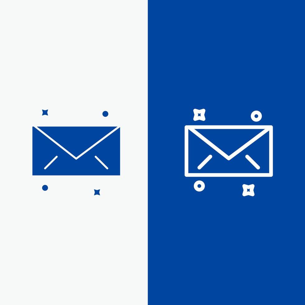 Message Mail Email Line and Glyph Solid icon Blue banner Line and Glyph Solid icon Blue banner vector