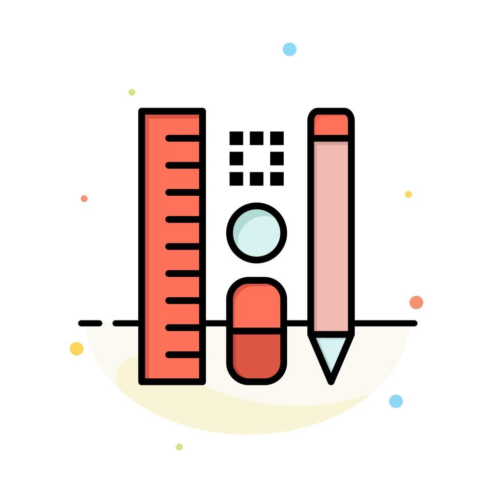 Pen Pencil Scale Education Abstract Flat Color Icon Template vector