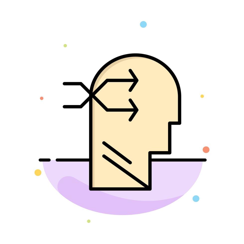 Mental hang Head Brian Thinking Abstract Flat Color Icon Template vector