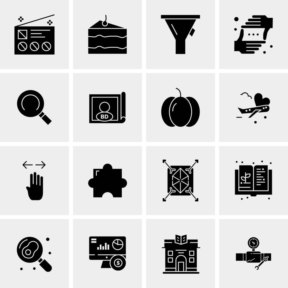 16 iconos de negocios universales vector ilustración de icono creativo para usar en proyectos relacionados con la web y dispositivos móviles