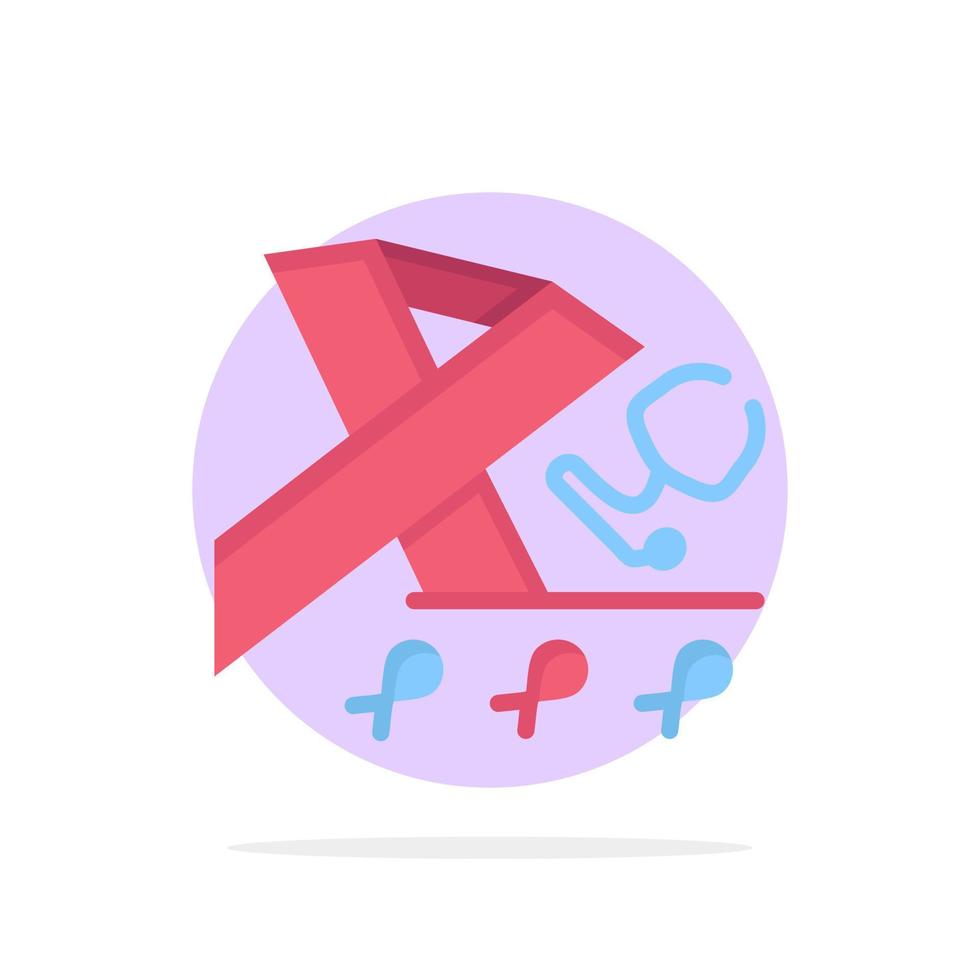 Stethoscope Health Ribbon Awareness Abstract Circle Background Flat color Icon vector