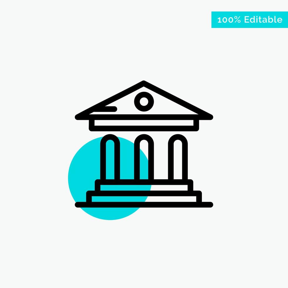 University Bank Campus Court turquoise highlight circle point Vector icon