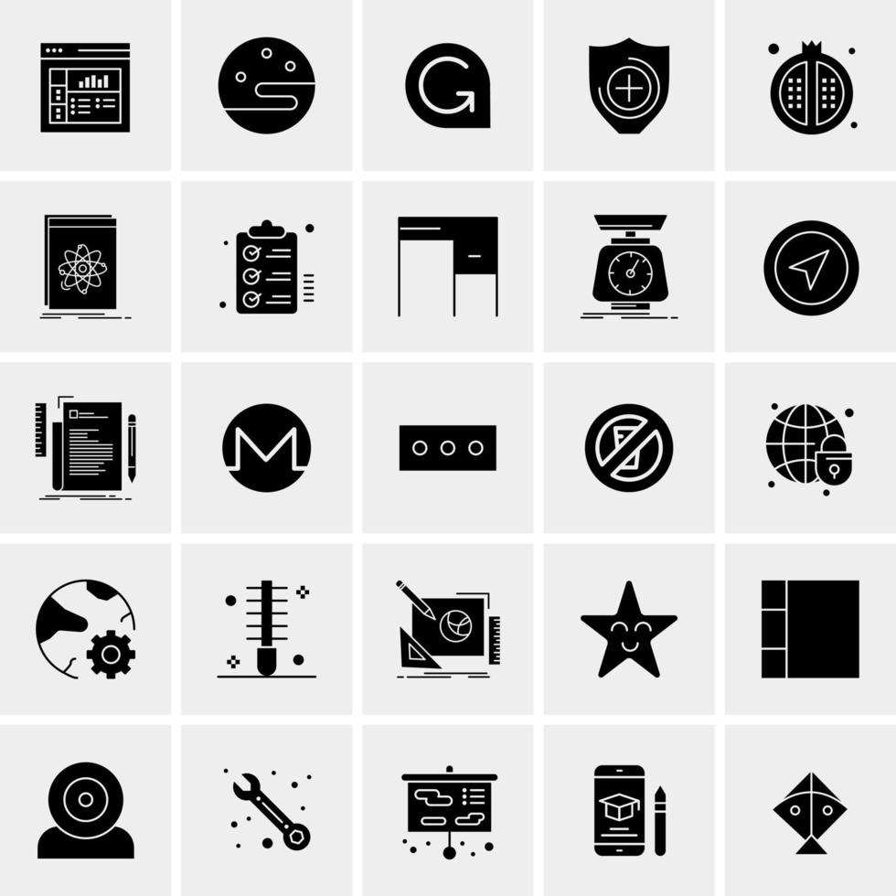 25 iconos de negocios universales vector ilustración de icono creativo para usar en proyectos relacionados con la web y dispositivos móviles