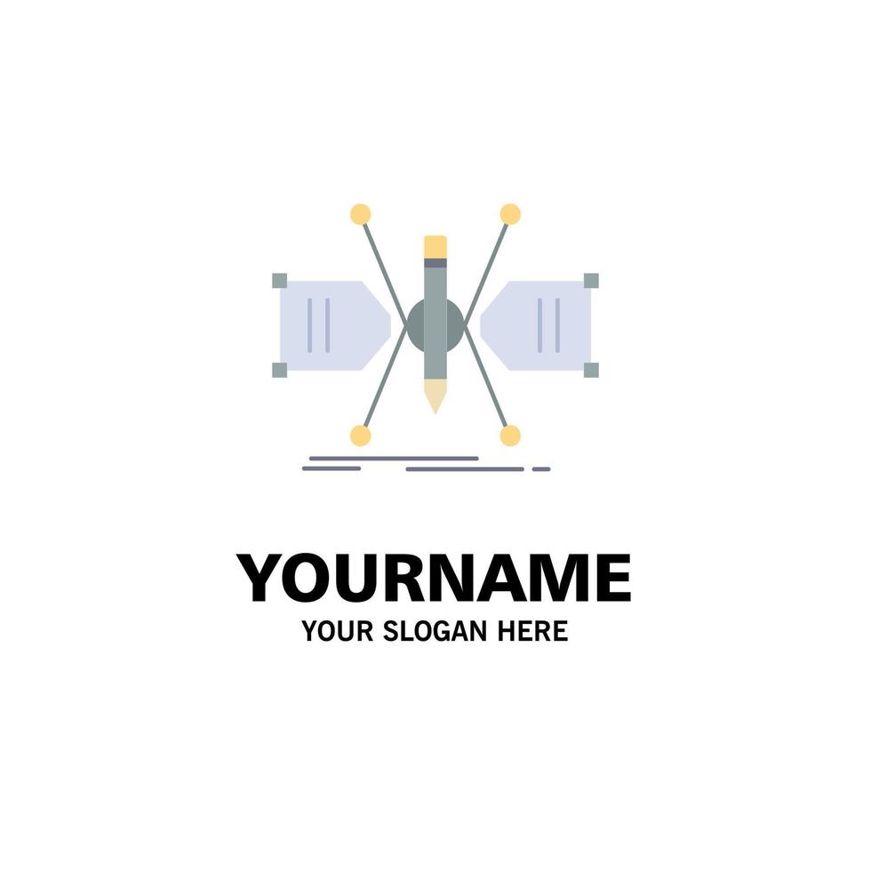 Architect constructing grid sketch structure Flat Color Icon Vector