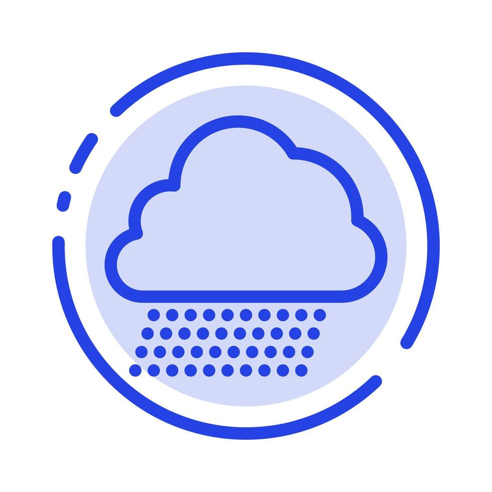 Sky Rain Cloud Nature Spring Blue Dotted Line Line Icon vector