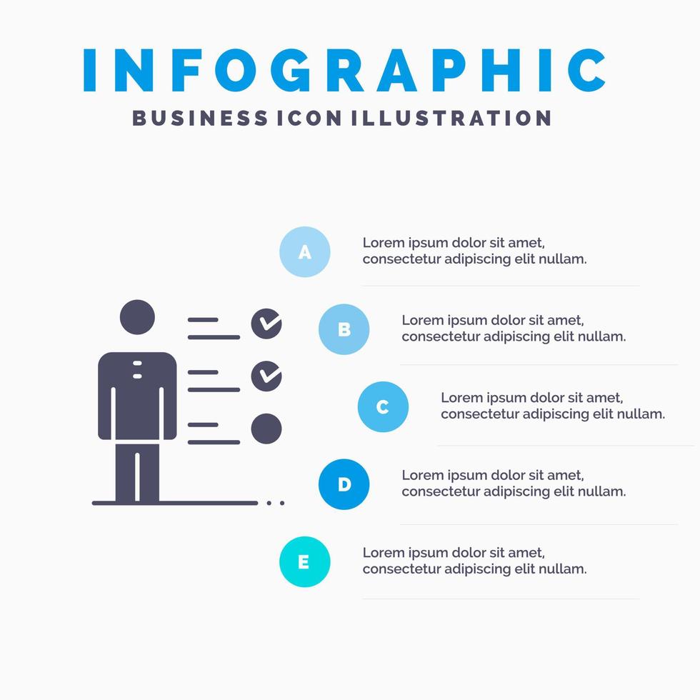 Professional Skills Skills Jobs kills Professional Ability Solid Icon Infographics 5 Steps Presentation Background vector