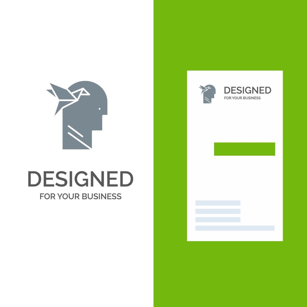 Imagination Form Imagination Head Brian Grey Logo Design and Business Card Template vector