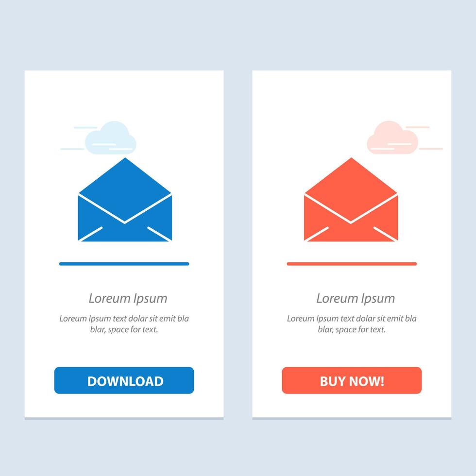 Email Mail Message Open  Blue and Red Download and Buy Now web Widget Card Template vector