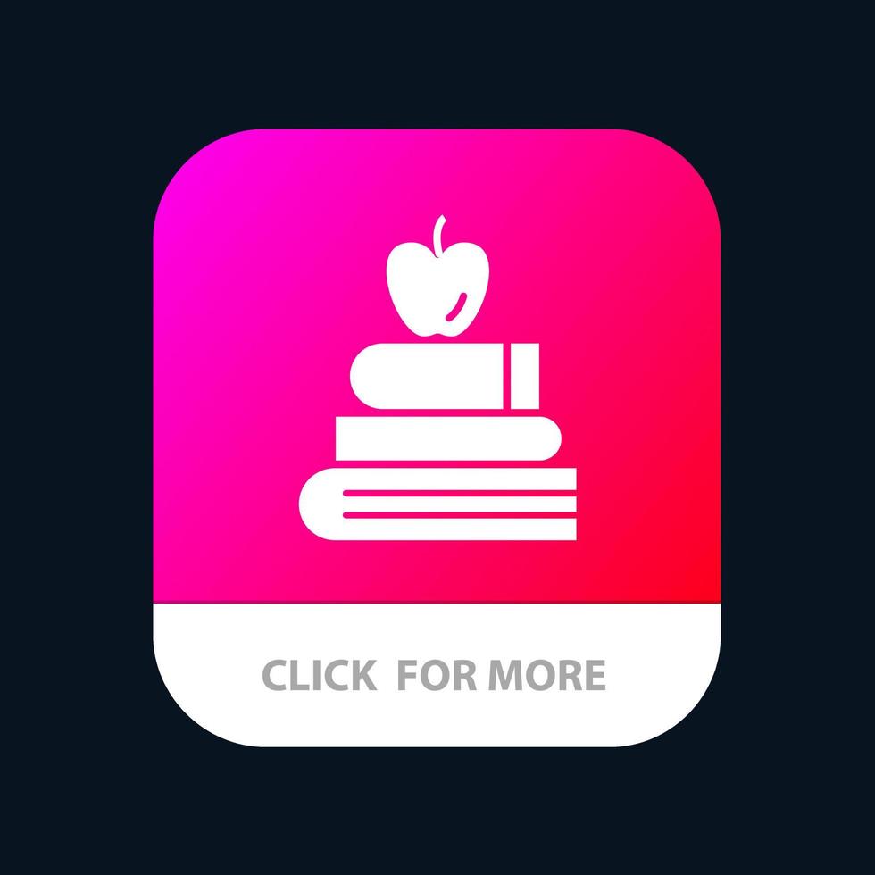 Apple Books Education Science Mobile App Button Android and IOS Glyph Version vector