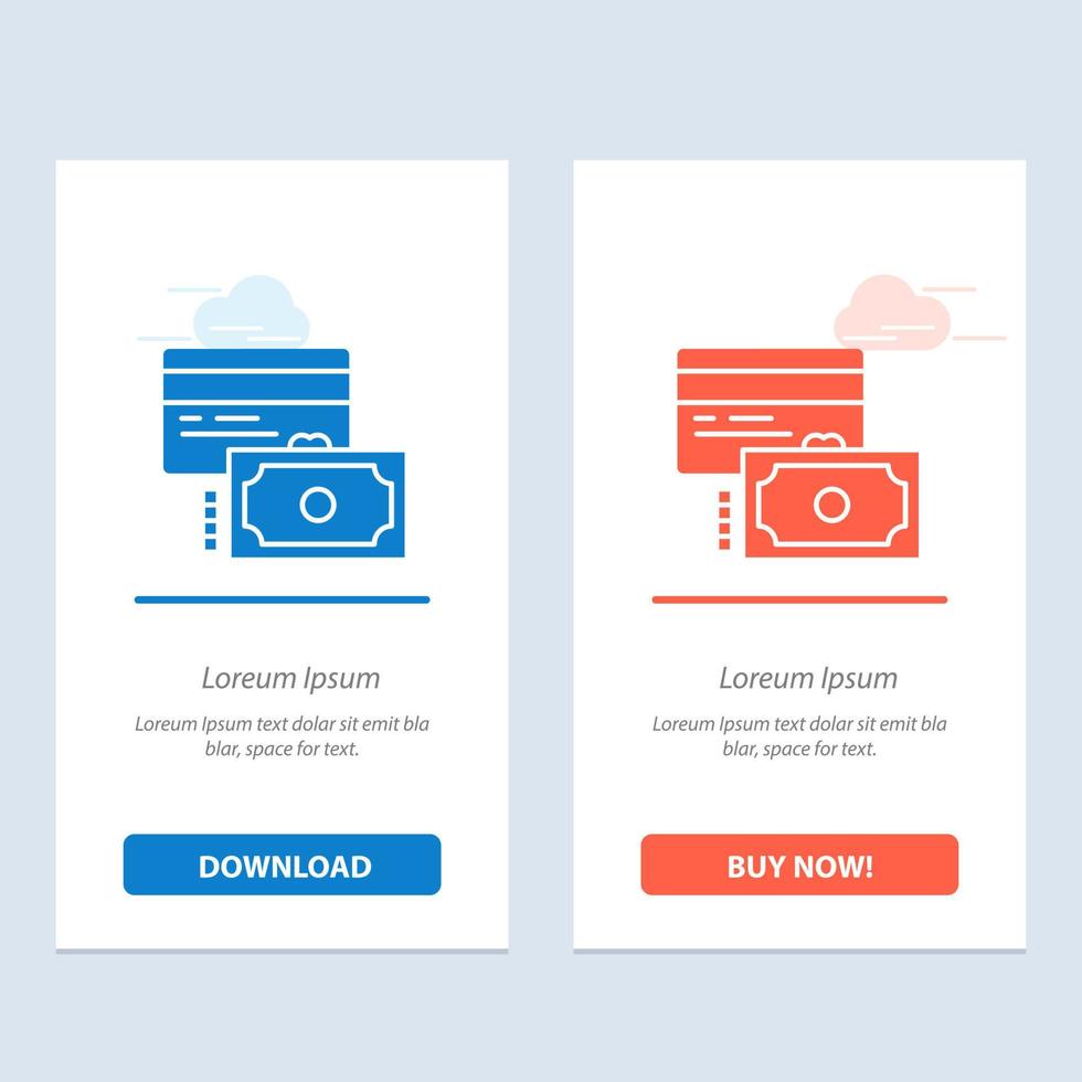 Card Credit Payment Money  Blue and Red Download and Buy Now web Widget Card Template vector