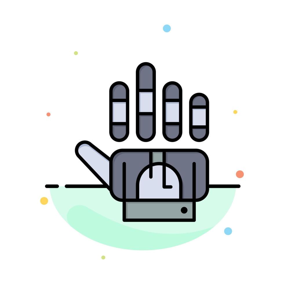 Tracking Glove Hand Technology Abstract Flat Color Icon Template vector