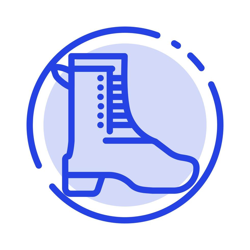 Activity Running Shoe Spring Blue Dotted Line Line Icon vector