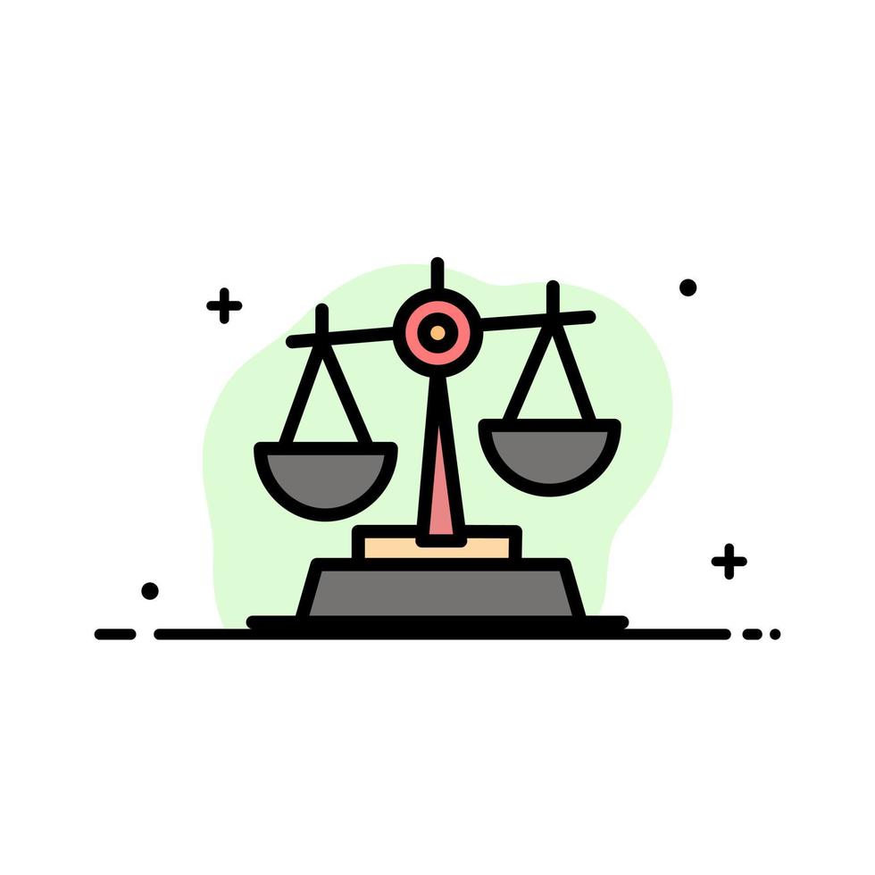 Gdpr Justice Law Balance  Business Flat Line Filled Icon Vector Banner Template