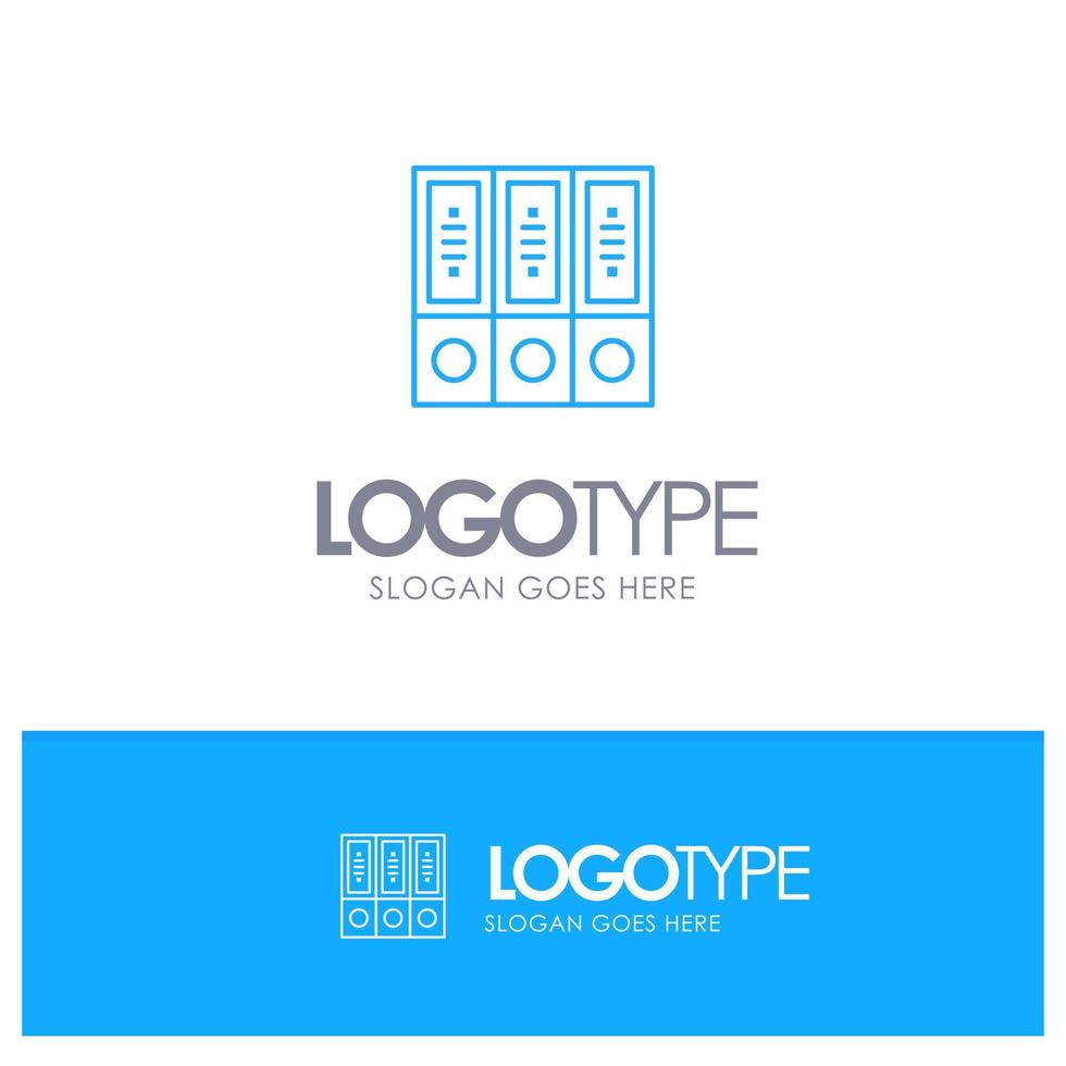 Files Archive Data Database Documents Folders Blue outLine Logo with