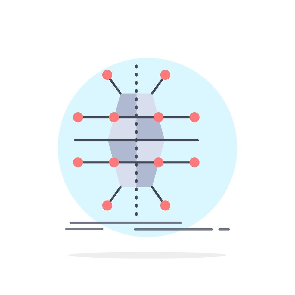 Distribution grid infrastructure network smart Flat Color Icon Vector