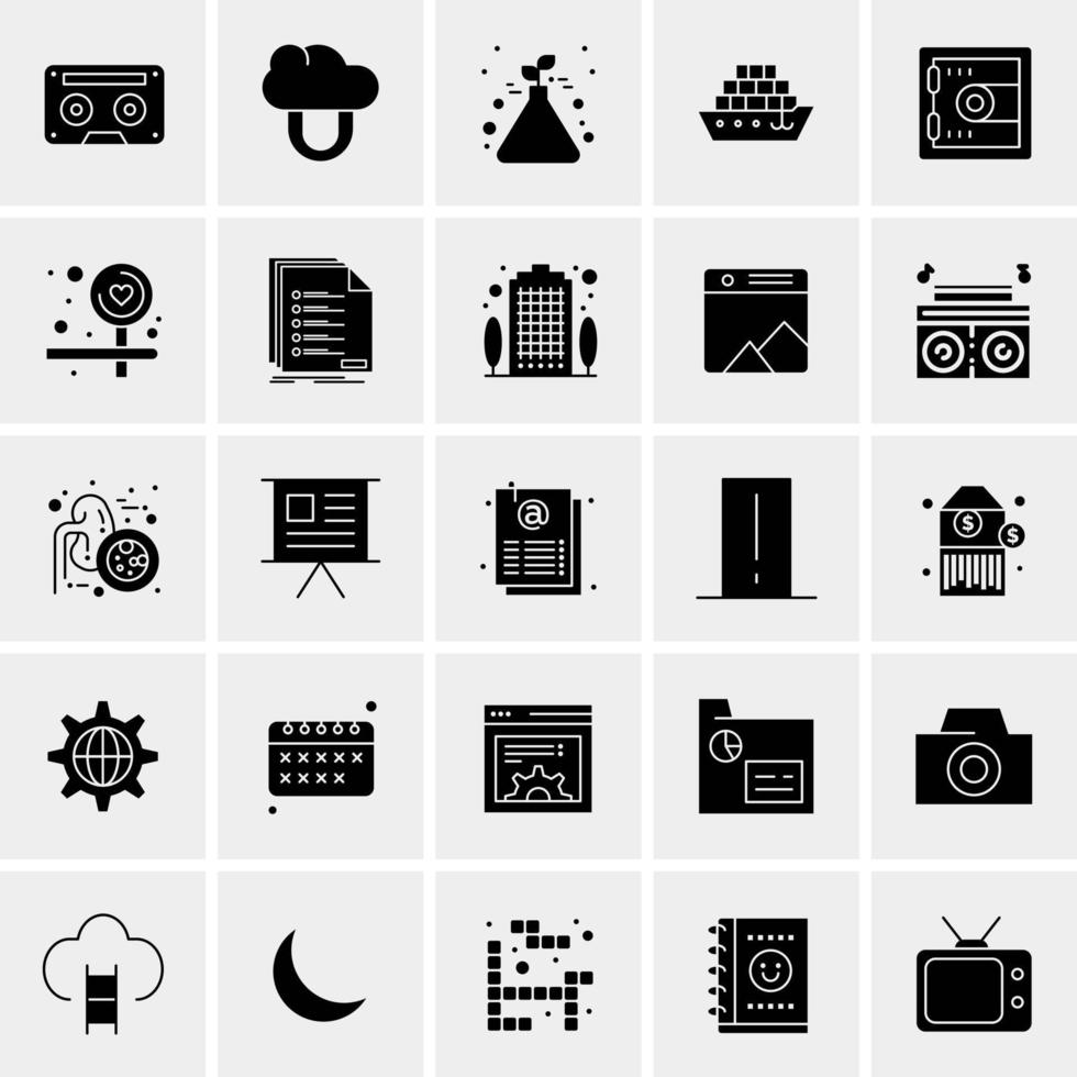 25 iconos de negocios universales vector ilustración de icono creativo para usar en proyectos relacionados con la web y dispositivos móviles