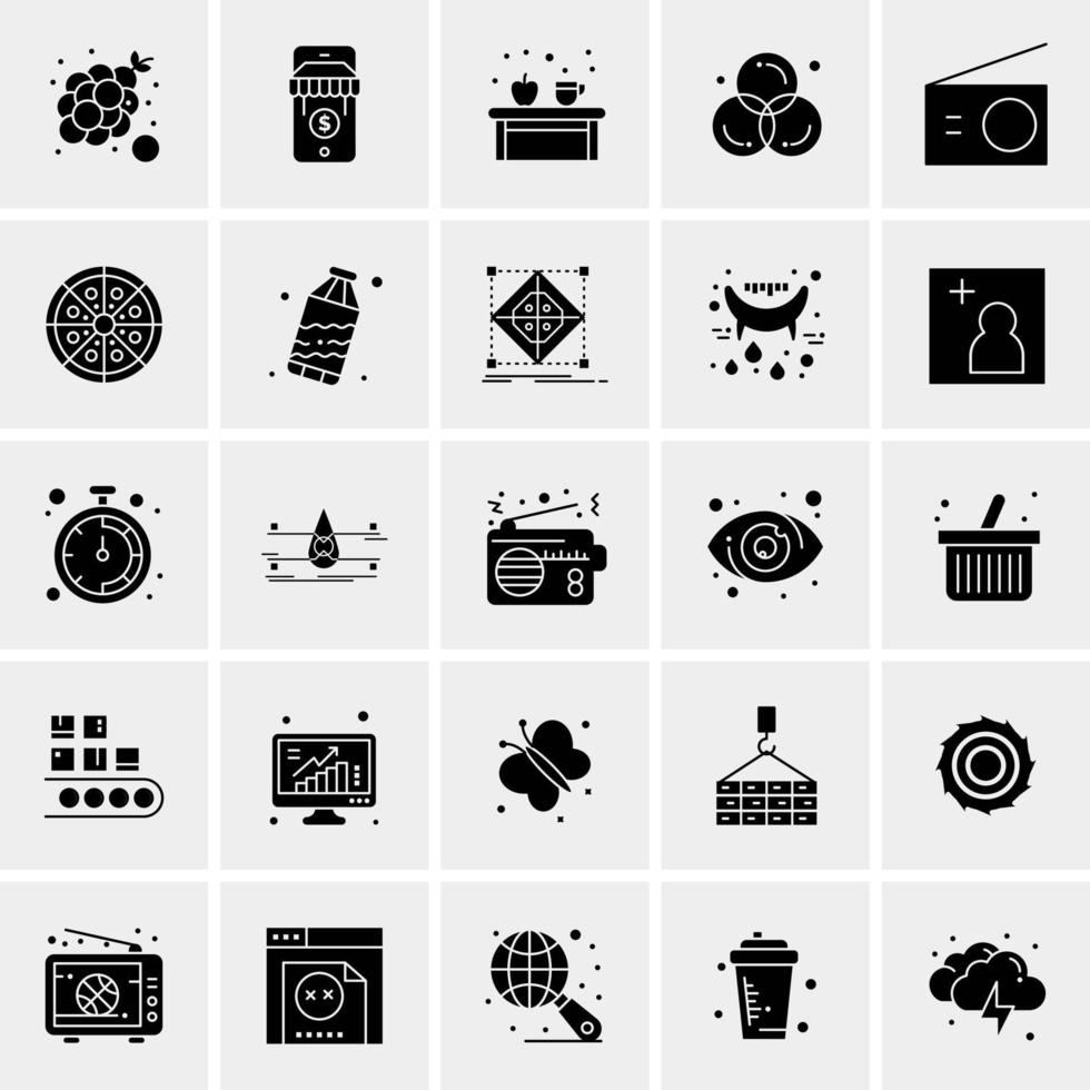 25 iconos de negocios universales vector ilustración de icono creativo para usar en proyectos relacionados con la web y dispositivos móviles