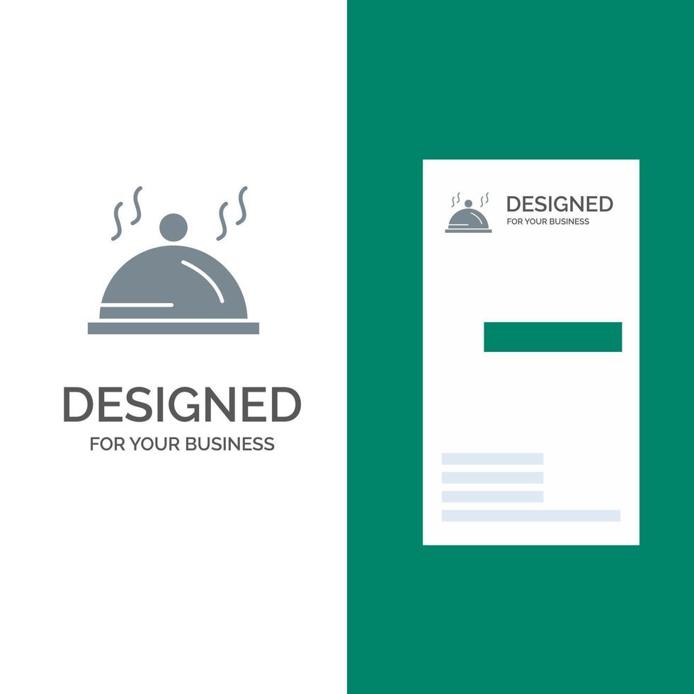 Hotel Dish Pallet Service Grey Logo Design and Business Card Template vector