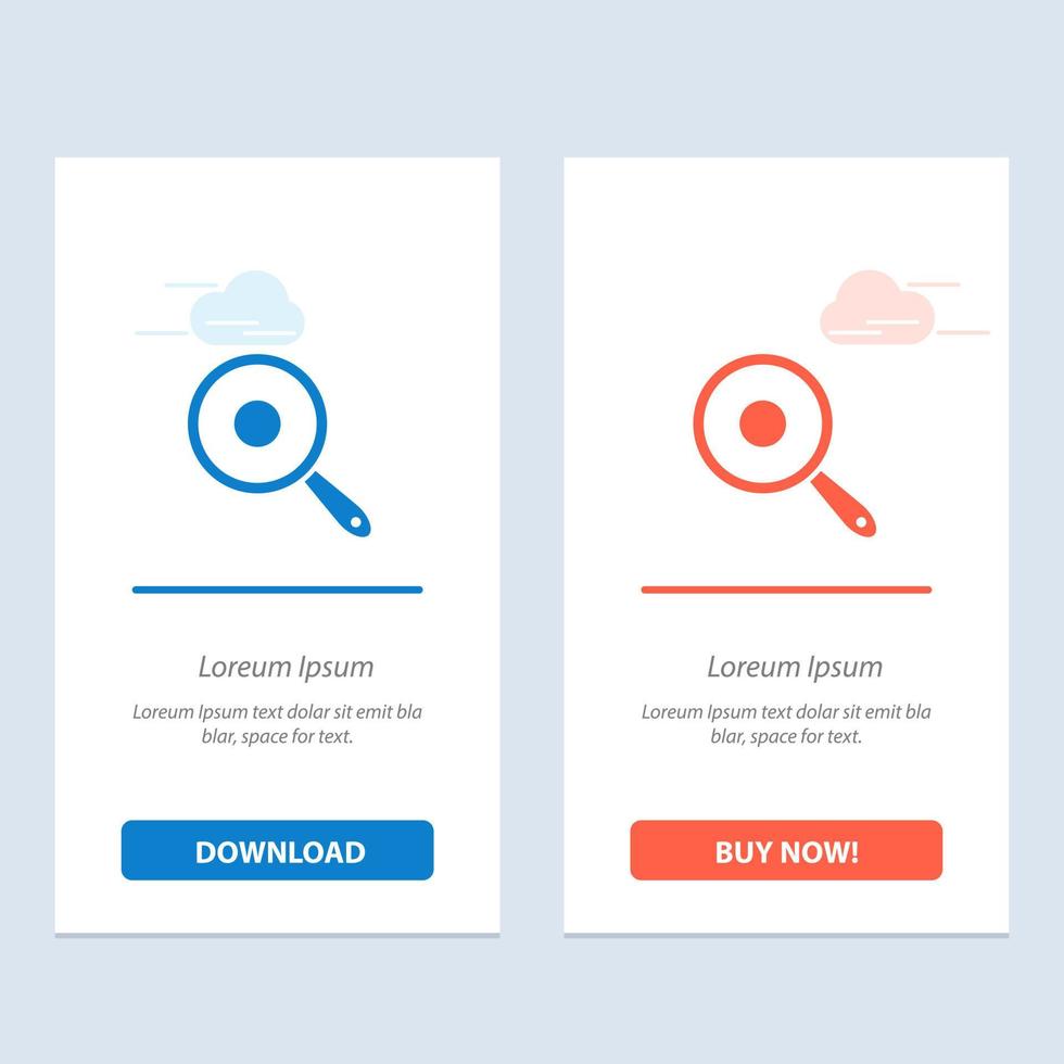 Pan Frying Kitchen Griddle  Blue and Red Download and Buy Now web Widget Card Template vector